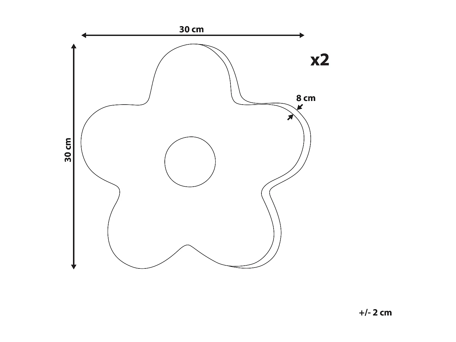 Dekokissen Baumwolle Blumenform violett 30 x 30 cm 2er Set SORREL