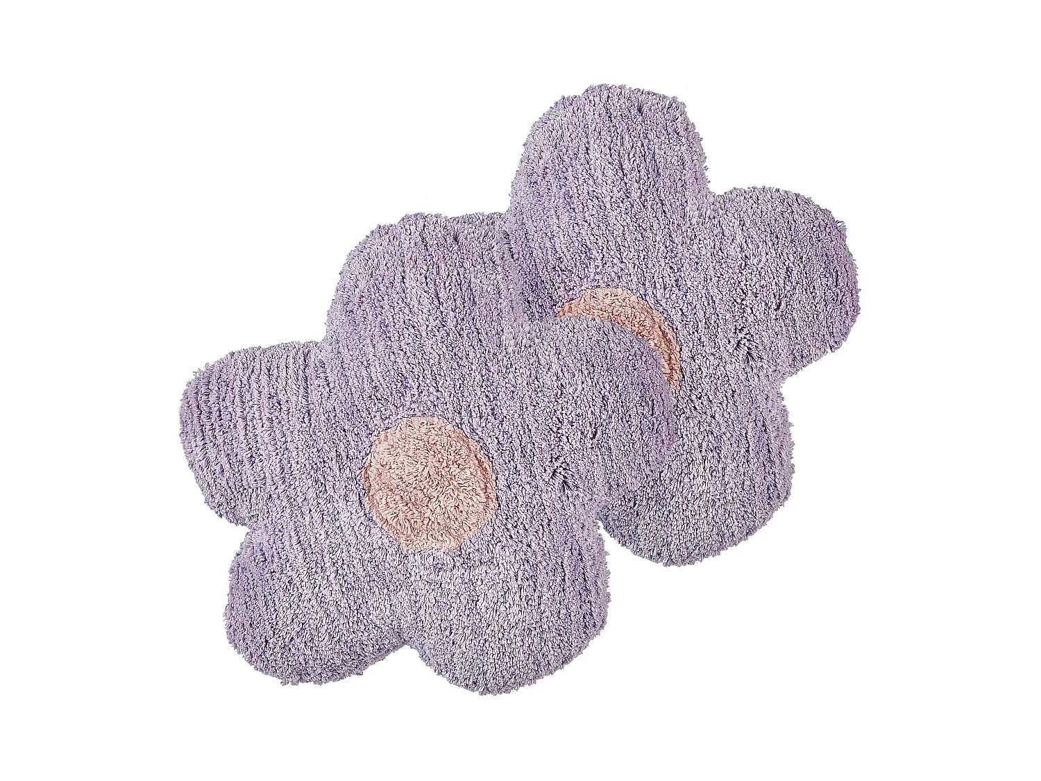 Set of 2 Decorative Cushions SORREL Cotton 30 x 30 cm Violet Flower