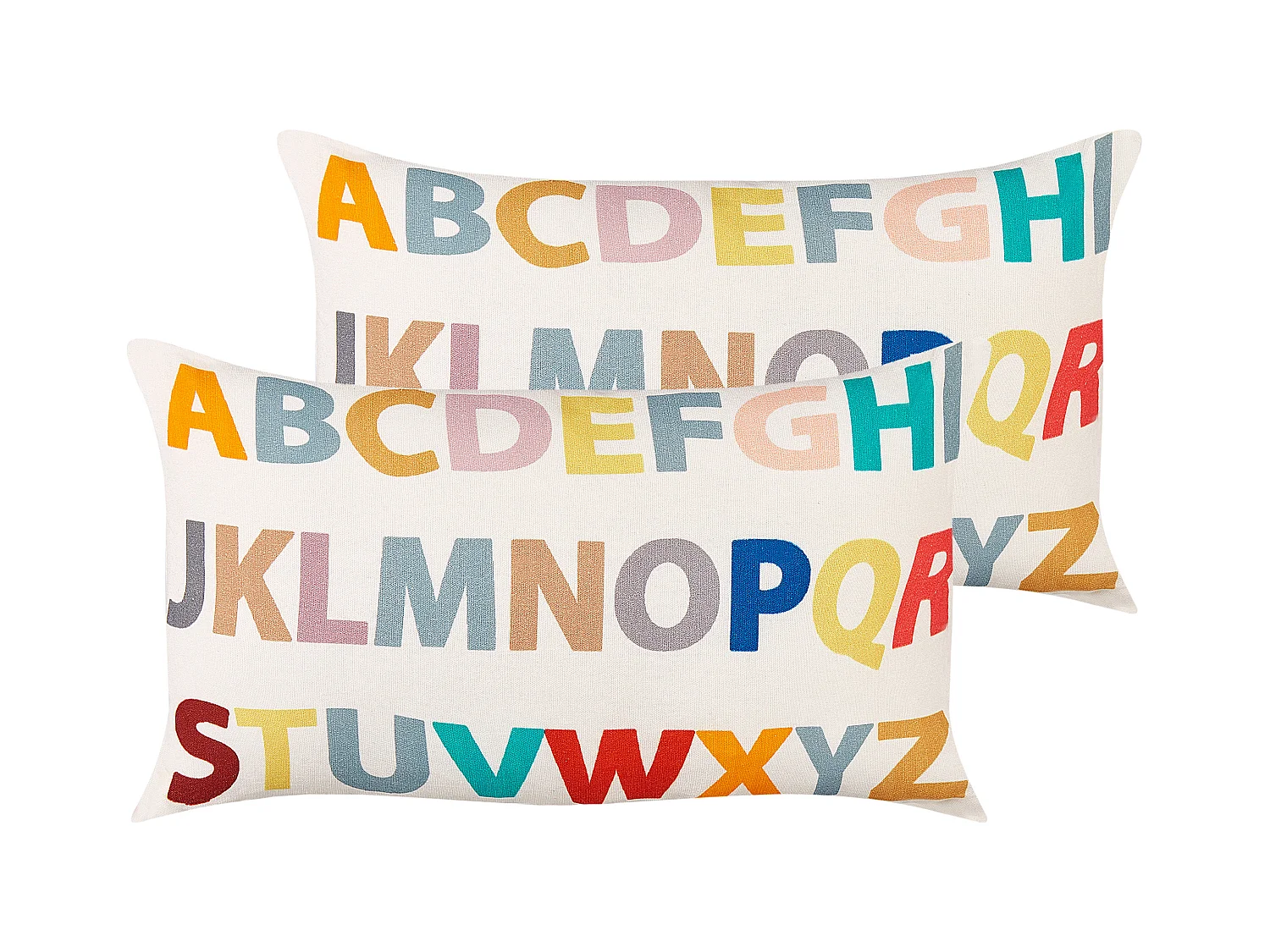 Dekokissen Baumwolle bunt Alphabet für Kinderzimmer 45 x 45 cm Asarum