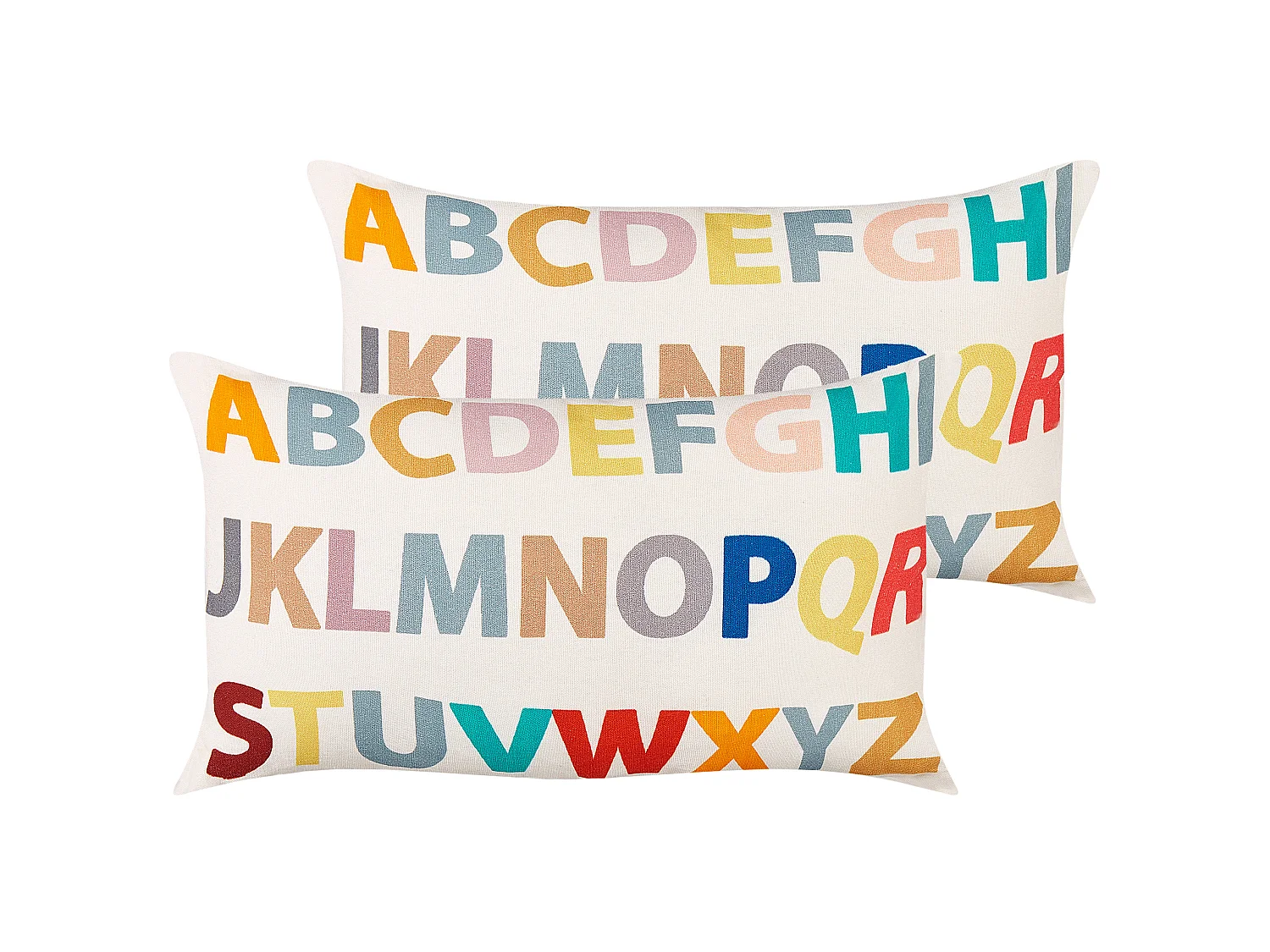 Dekokissen Baumwolle Alphabet bunt 30 x 50 cm 2er Set ASARUM
