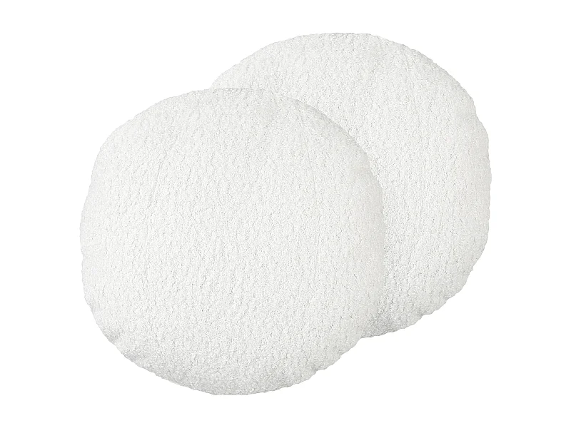 Conjunto de 2 almofadas decorativas RUTABAGA Bouclé 30 x 30 cm Branco Sólido