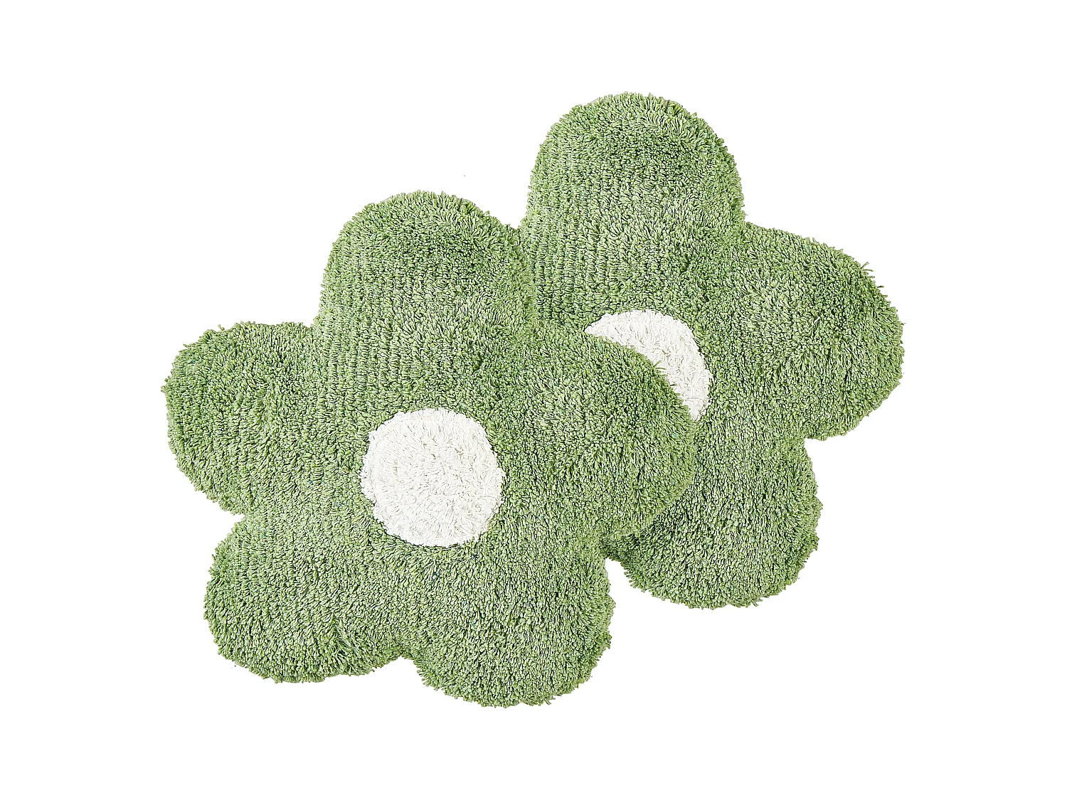 Lot de 2 coussins décoratifs SORREL Coton 30 x 30 cm Vert Fleur
