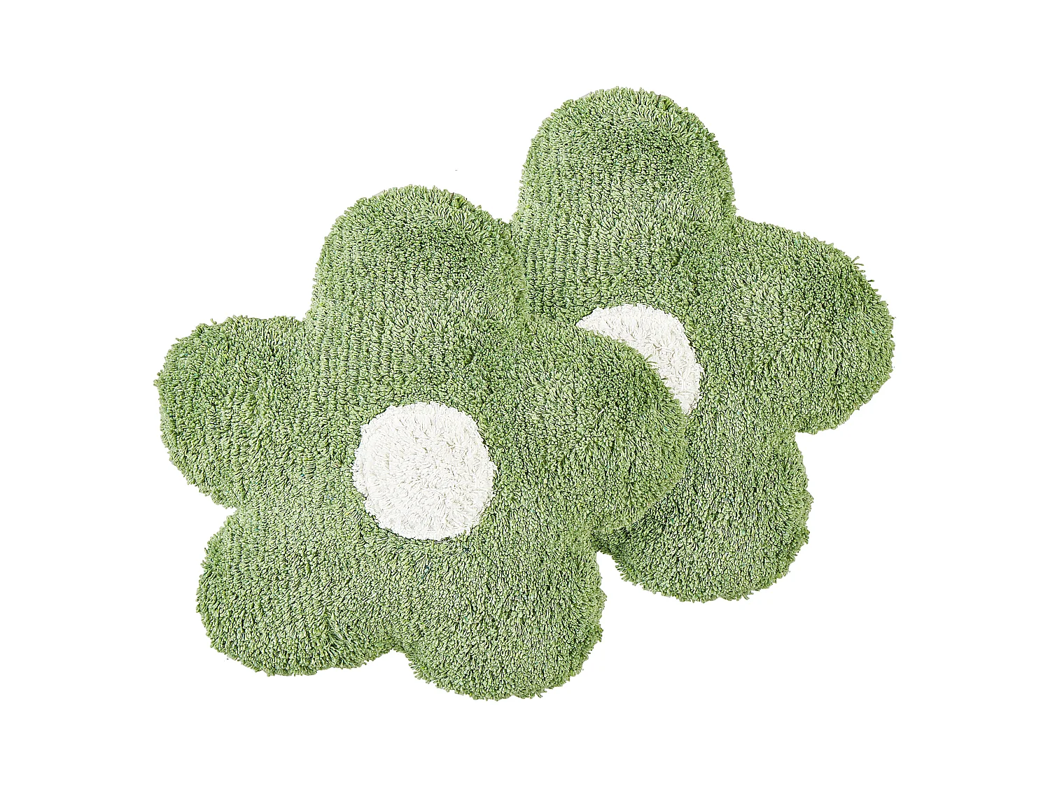 Set of 2 Decorative Cushions SORREL Cotton 30 x 30 cm Green Flower