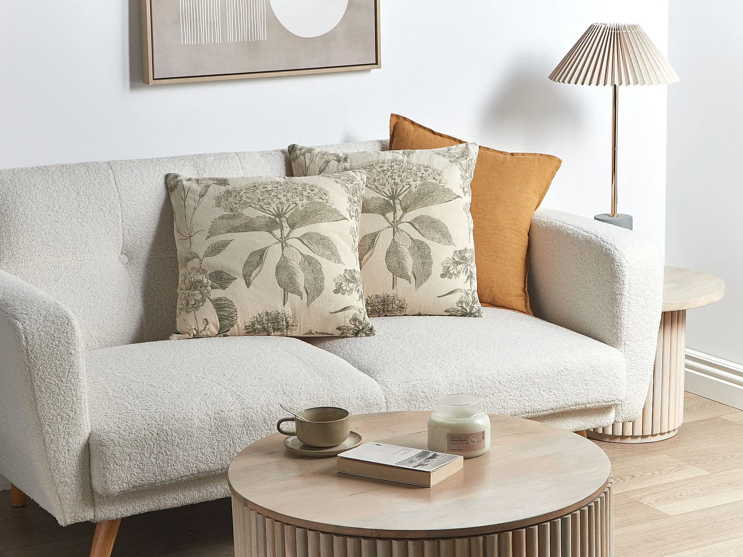 Set van 2 decoratieve kussens ROSEMARY Katoen 45 x 45 cm Olijfgroen Bloempatroon