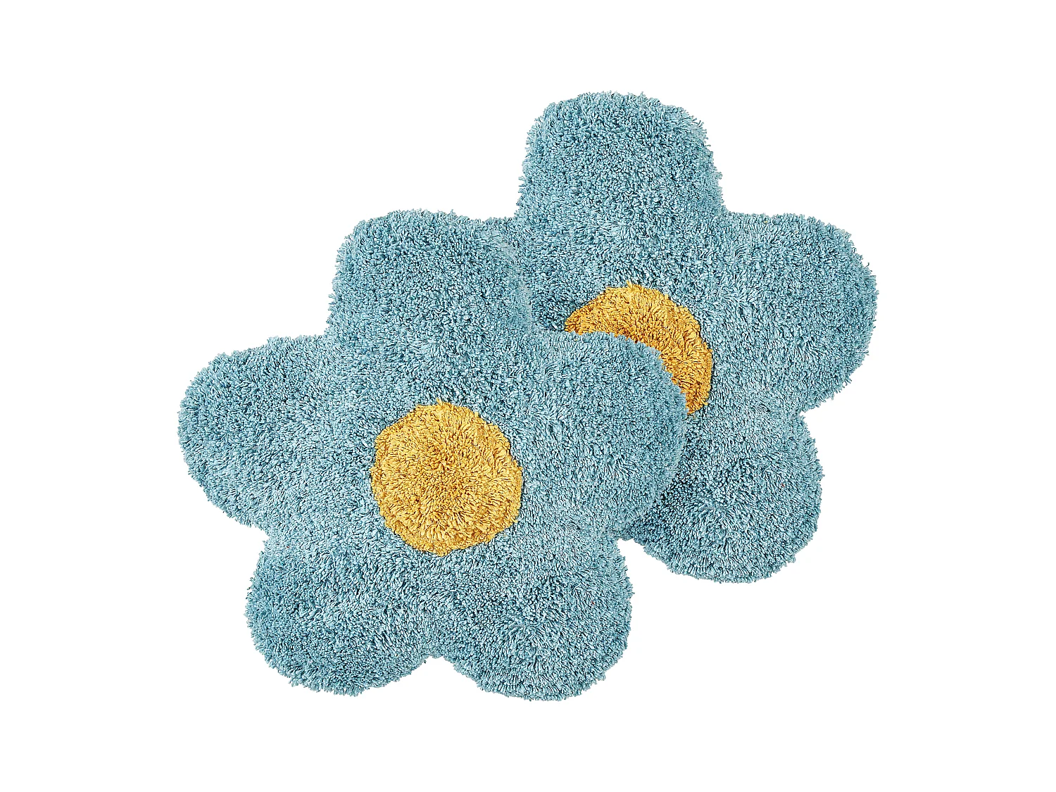 Lot de 2 coussins décoratifs SORREL Coton 30 x 30 cm Bleu Fleur