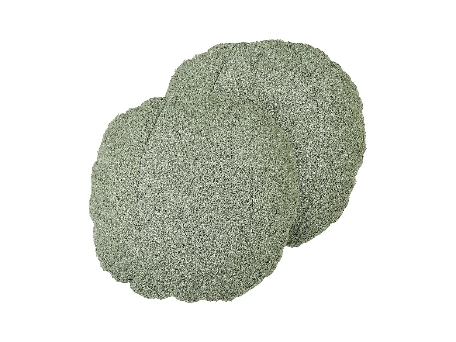 Lot de 2 coussins décoratifs RUTABAGA Bouclé 30 x 30 cm Vert Unicolore