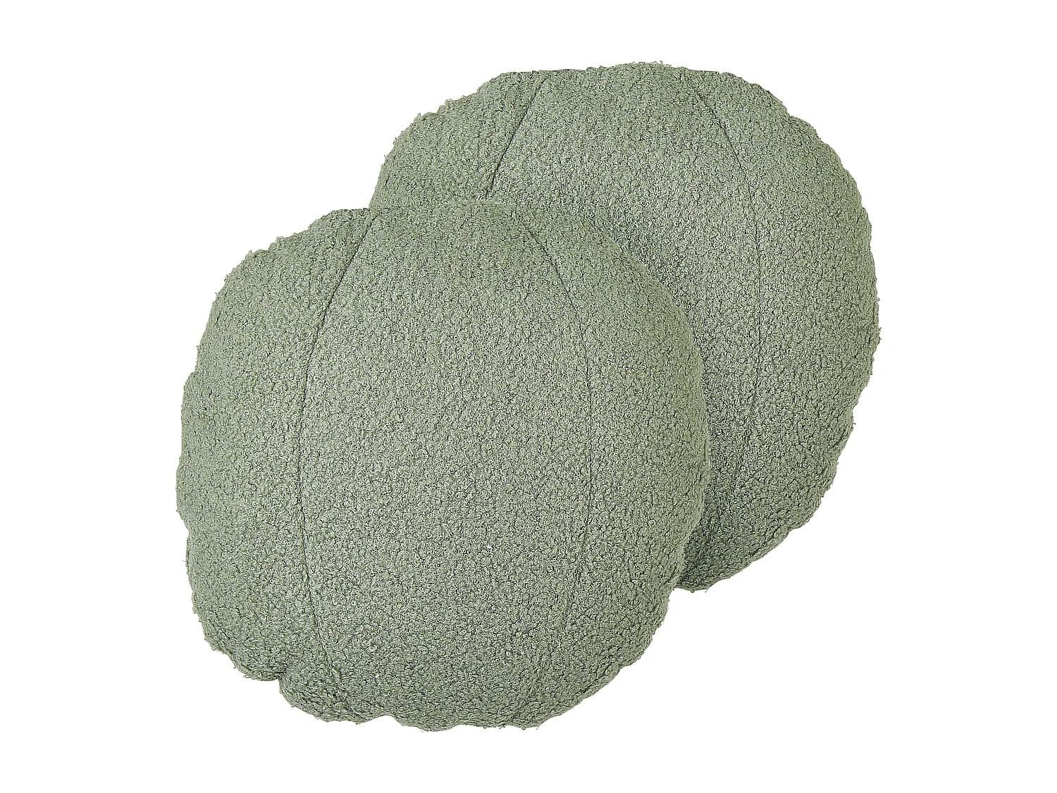 Lot de 2 coussins décoratifs RUTABAGA Bouclé 30 x 30 cm Vert Unicolore