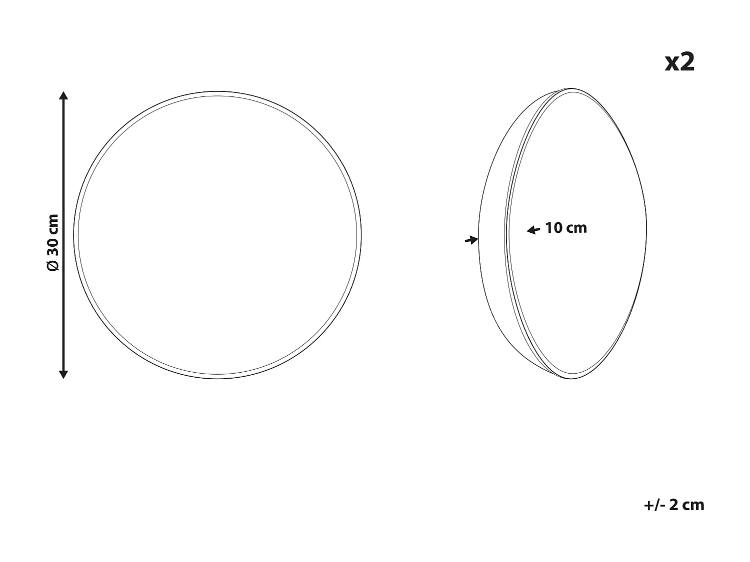 Lot de 2 coussins décoratifs RUTABAGA Bouclé 30 x 30 cm Vert Unicolore