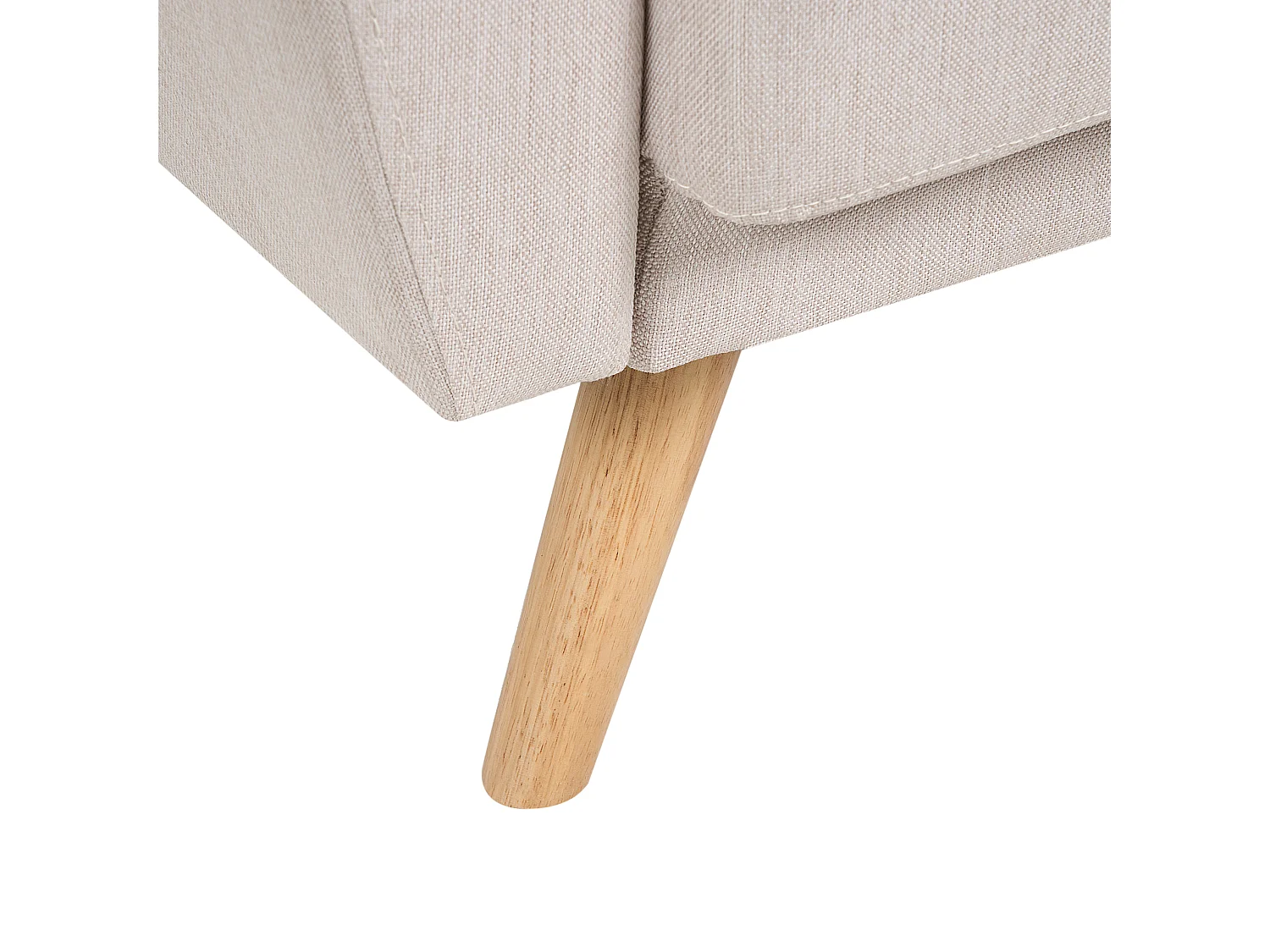 3-Sitzer Sofa Stoffbezug beige mit Schlaffunktion Holzbeine Schlafsofa Florli