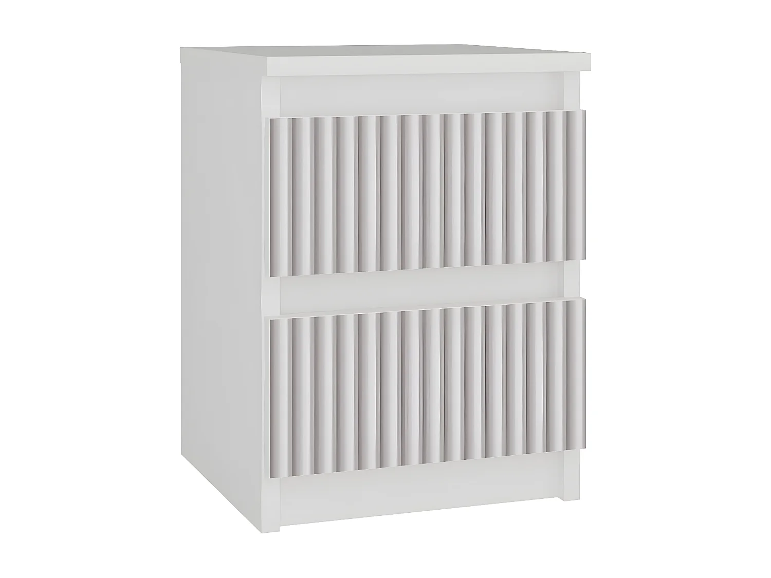 ASTER - Table de chavet style scandinave- 30x30x40 cm - Chevet 2 tiroirs - Meuble de chambre enfant - Blanc et rose