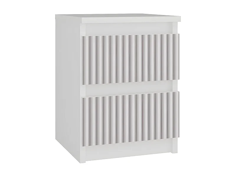 ASTER - Table de chavet style scandinave- 30x30x40 cm - Chevet 2 tiroirs - Meuble de chambre enfant - Blanc et rose