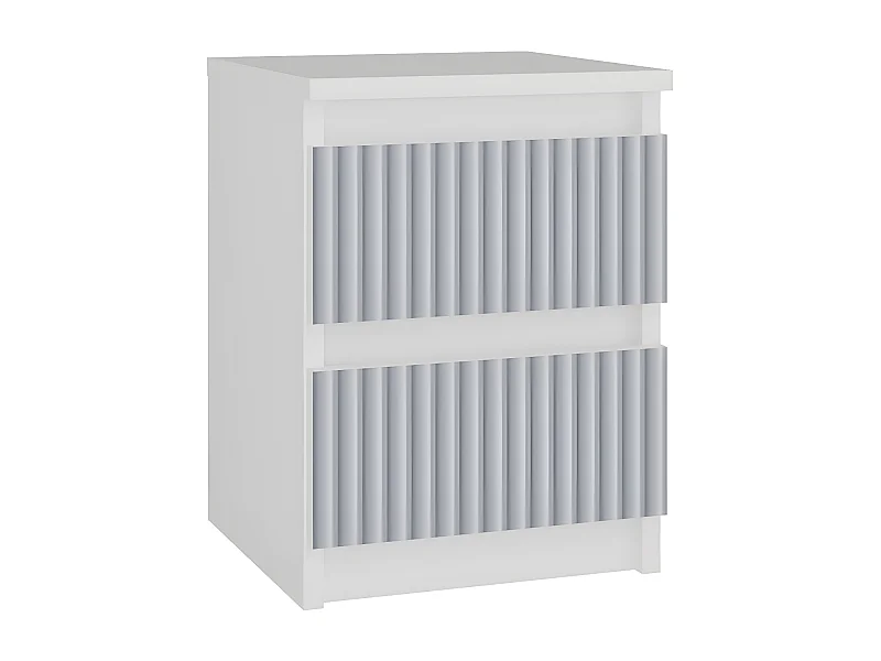 ASTER - Table de chavet style scandinave- 30x30x40 cm - Chevet 2 tiroirs - Meuble de chambre enfant - Blanc et bleau