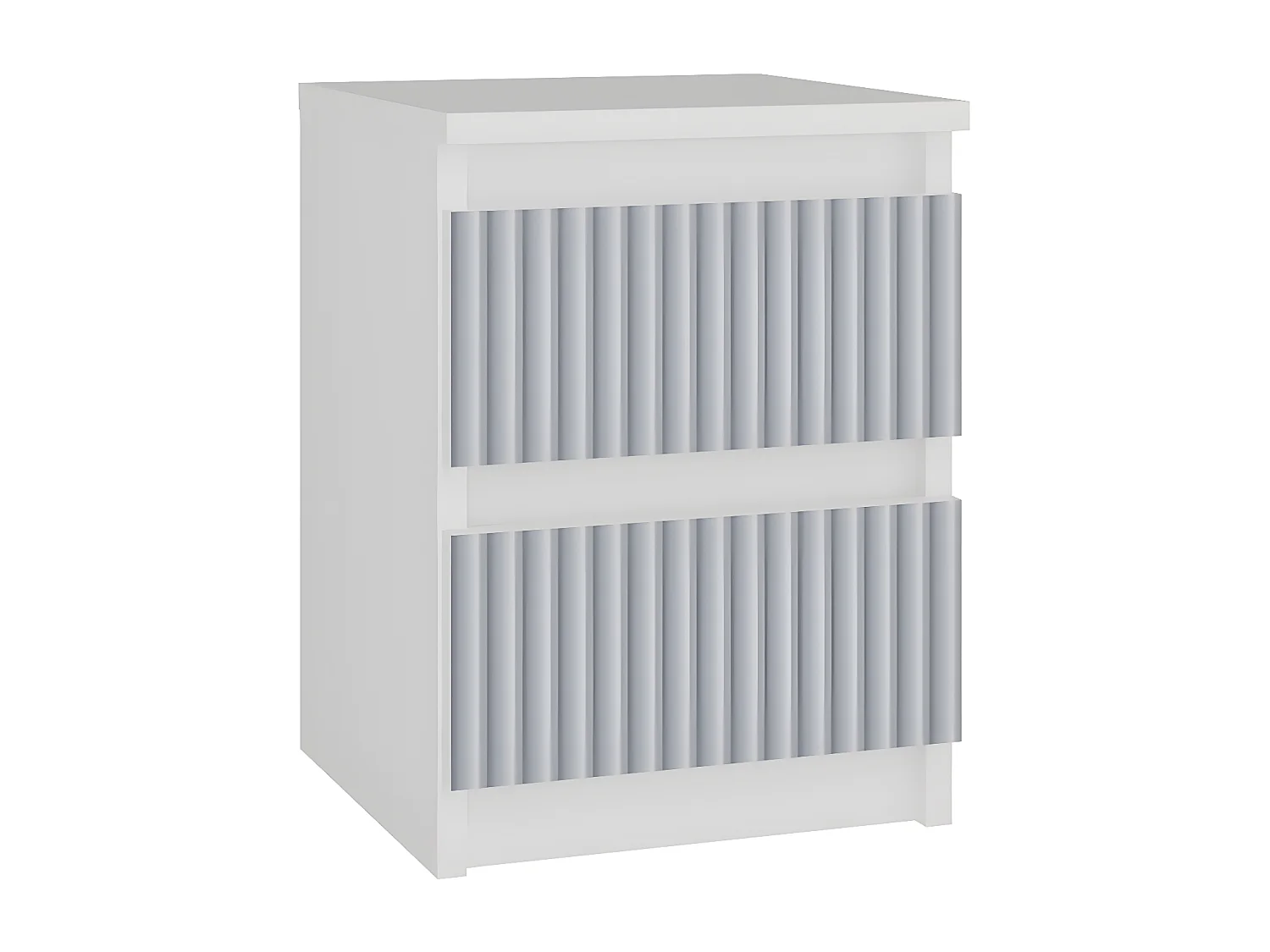 ASTER - Comodino in stile scandinavo - 30x30x40 cm - Comodino a 2 cassetti - Mobili per la cameretta dei bambini - Bianco e blu