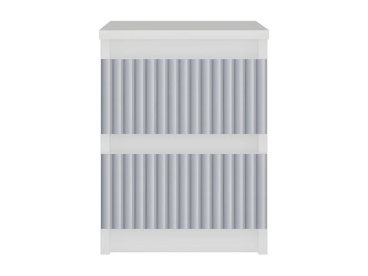 ASTER - Comodino in stile scandinavo - 30x30x40 cm - Comodino a 2 cassetti - Mobili per la cameretta dei bambini - Bianco e blu