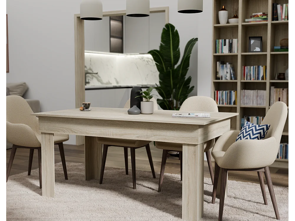 RHEA - Esstisch Küche Wohnzimmer 160x80x75cm - Esstisch für 6 Personen modern skandinavischer Stil - Sonama