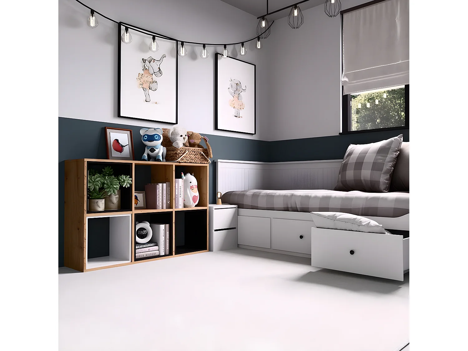 Malax Regaleinsatz | Farbe: Schwarz | Modern | Ideal für Kinderzimmer, Teenager, Jugendzimmer | Einfache Montage