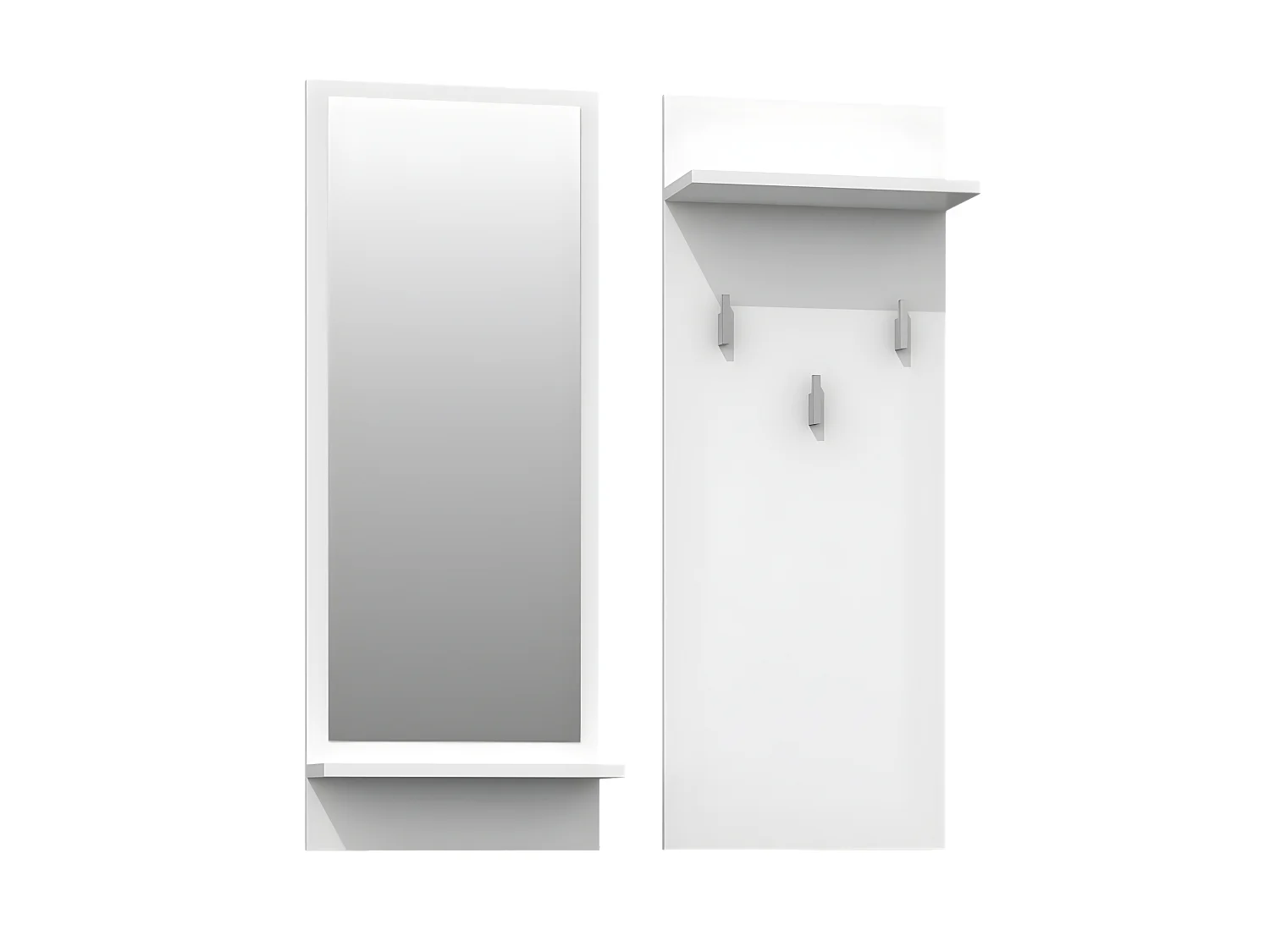 KAMERON - Appendiabiti da ingresso con specchio - 3 ganci per abiti di grandi dimensioni - Dimensioni : 90x35x16 - Bianco