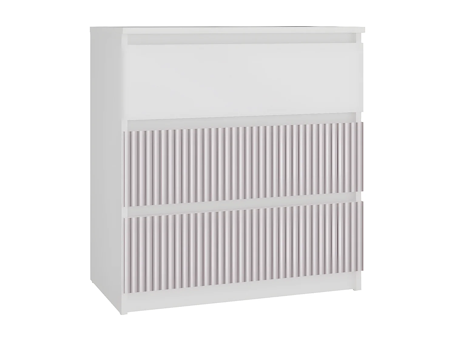 ASTER T3 - Cassettiera per bambini - 70x40x77 - 3 cassetti - Mobile moderno - Bianco e rosa