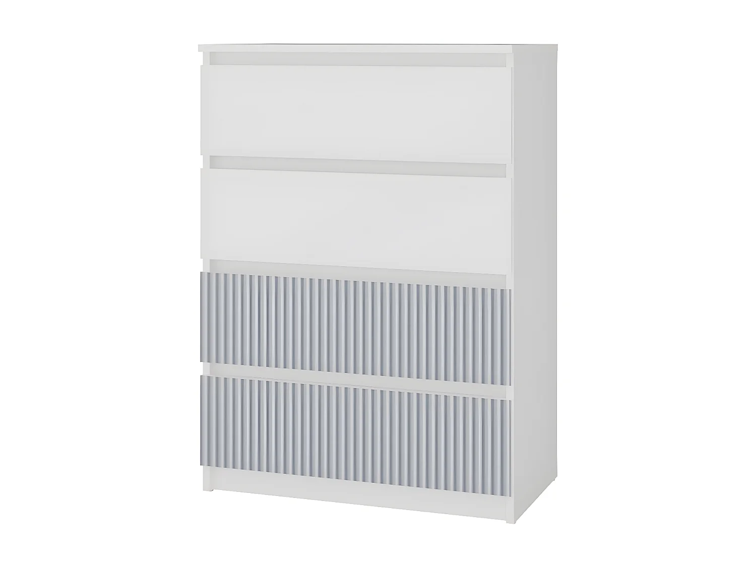 ASTER T4 - Cassettone moderno a 4 cassetti - 97x70x40 - Contenitore per bambini - Bianco e blu