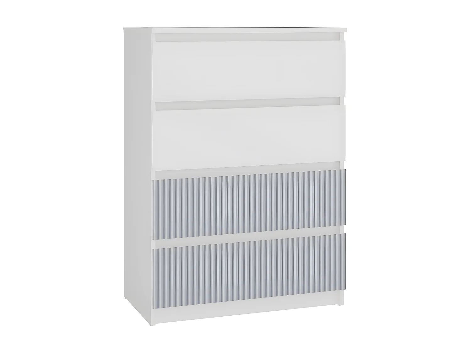 ASTER T4 - Cassettone moderno a 4 cassetti - 97x70x40 - Contenitore per bambini - Bianco e blu