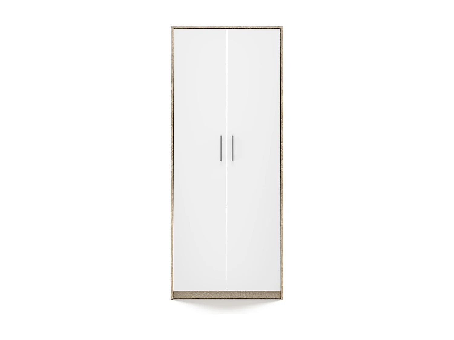 PARLA - Armoire moderne 6 étagères - 180x74x35cm - Meuble de rangement - Armoire bureau - Blanc et Sonoma