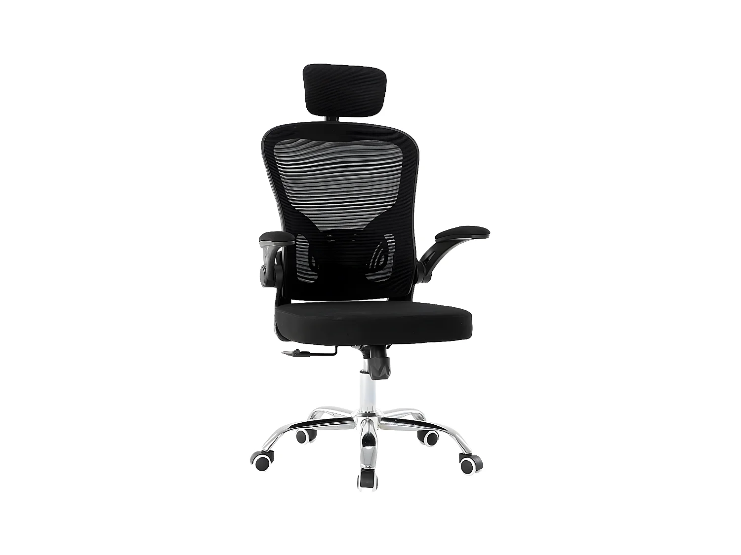JEANA - Fauteuil de bureau ergonomique - Hauteur ajustable - Avec accoudoirs - Chaise de bureau pivotante - Noir