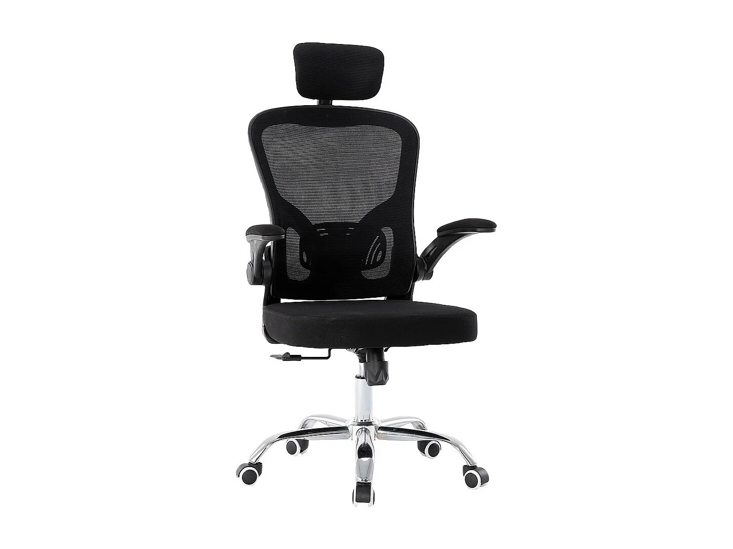 JEANA - Fauteuil de bureau ergonomique - Hauteur ajustable - Avec accoudoirs - Chaise de bureau pivotante - Noir