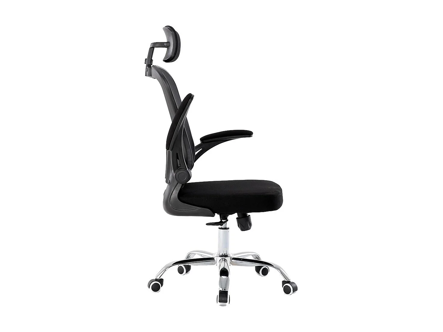 JEANA - Fauteuil de bureau ergonomique - Hauteur ajustable - Avec accoudoirs - Chaise de bureau pivotante - Noir
