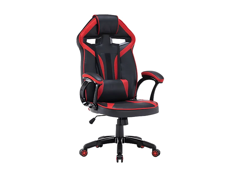 DREFT - Gamer Sessel moderner Stil Jugendzimmer - 120-130x66x67 - Schwarz und Rot