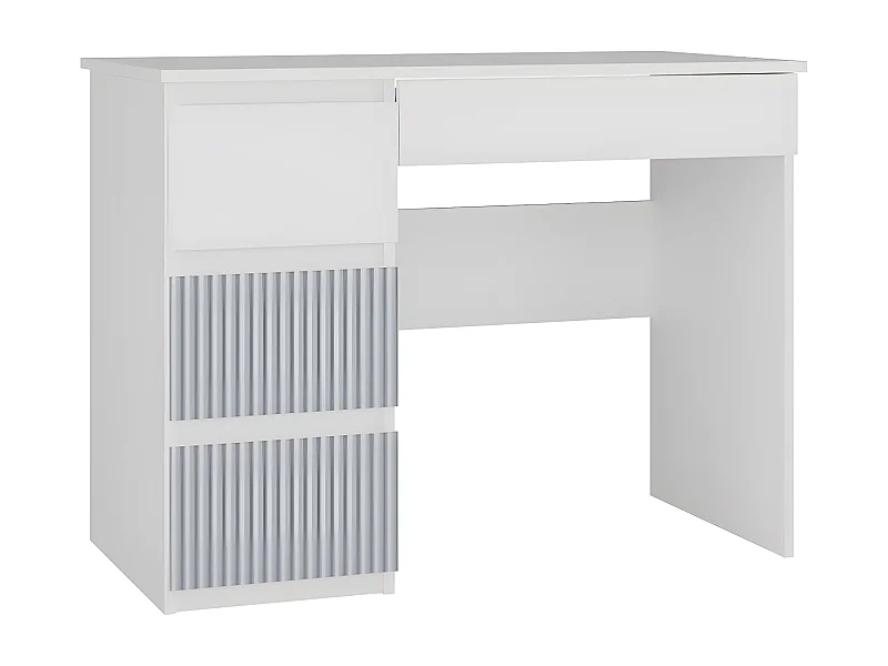 MESO - Scrivania in stile moderno/camera per bambini - 98x51x76 cm - 4 cassetti a sinistra - Bianco e blu