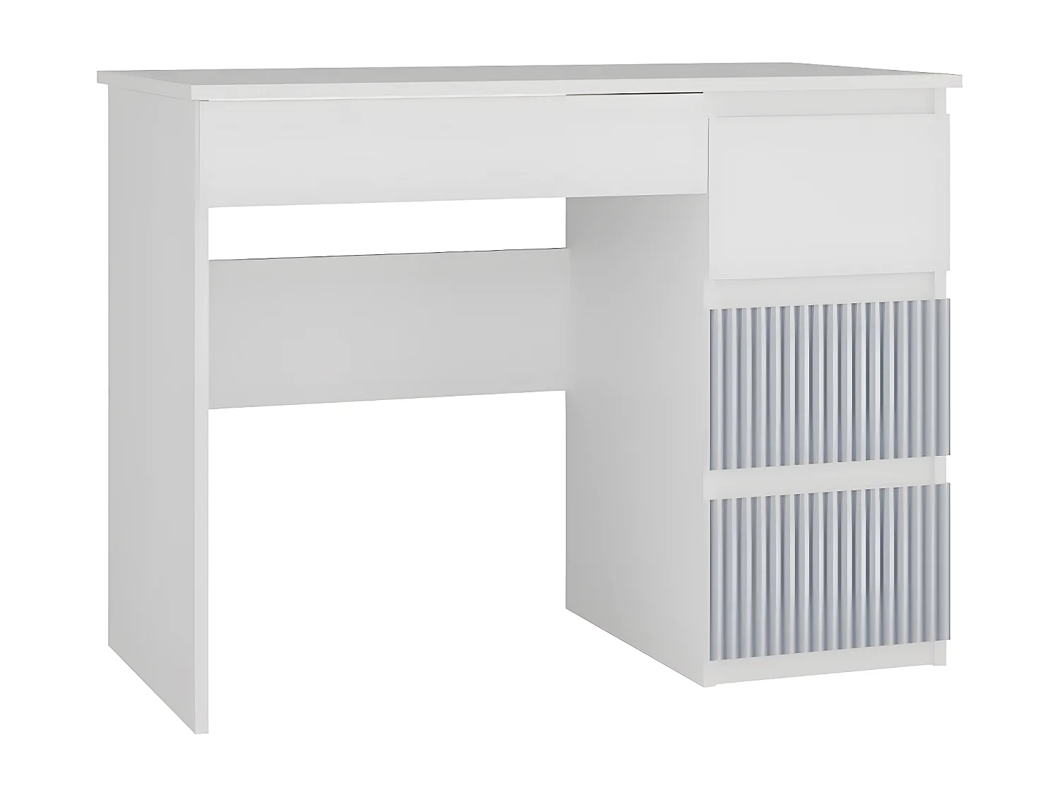 MESO - Scrivania in stile moderno/camera dei bambini - 98x51x76 cm - 4 cassetti a destra - Bianco e blu