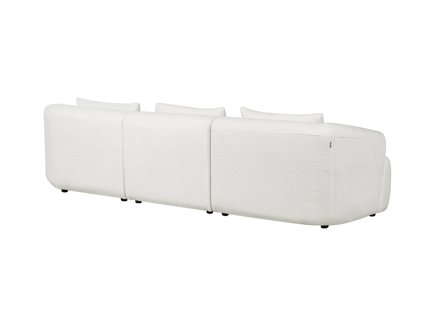 3-Sitzer Ecksofa L-förmig Bouclé weiß mit Chaiselongue links 3 Kissen Svansele