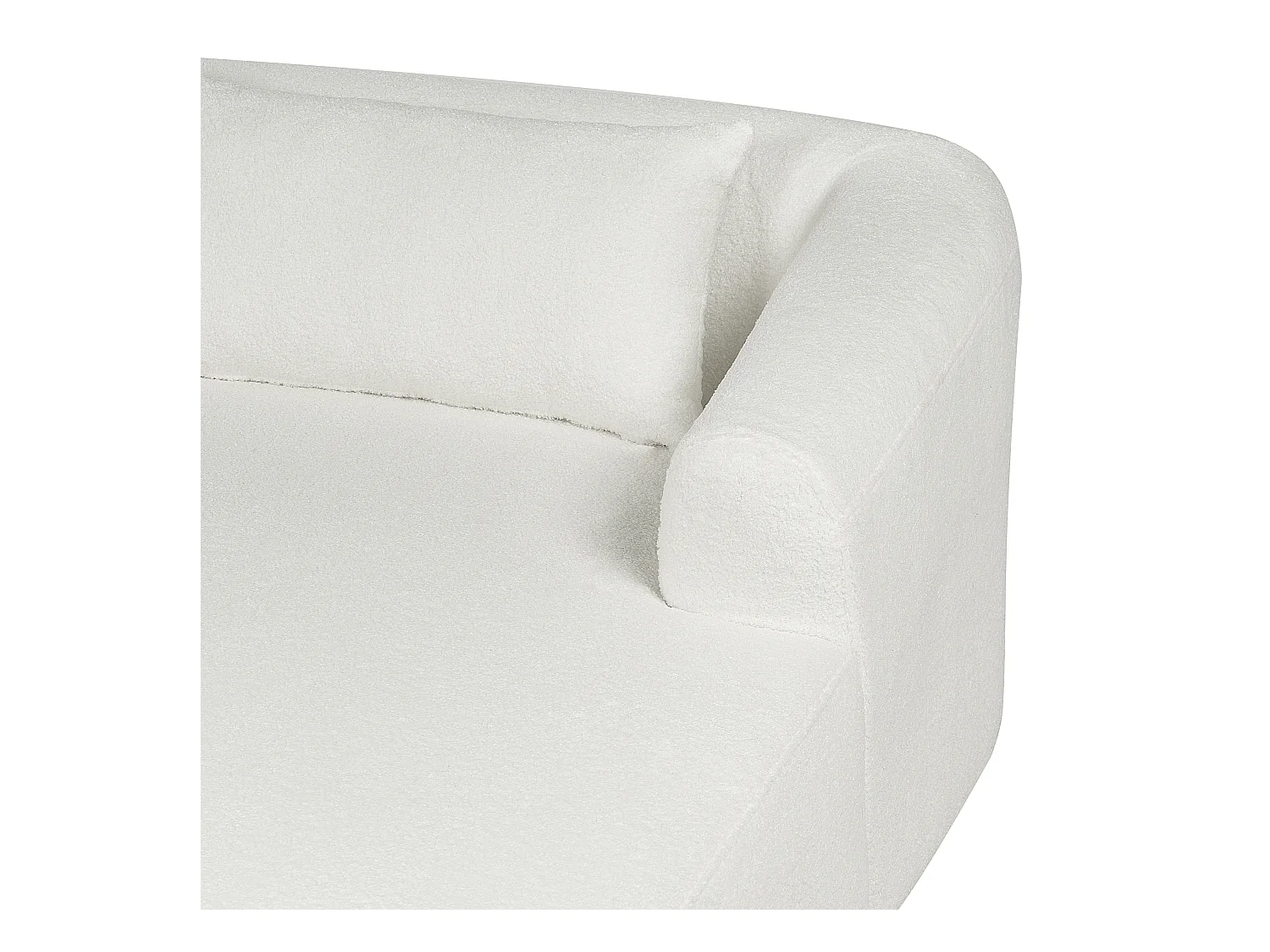 3-Sitzer Ecksofa L-förmig Bouclé weiß mit Chaiselongue links 3 Kissen Svansele