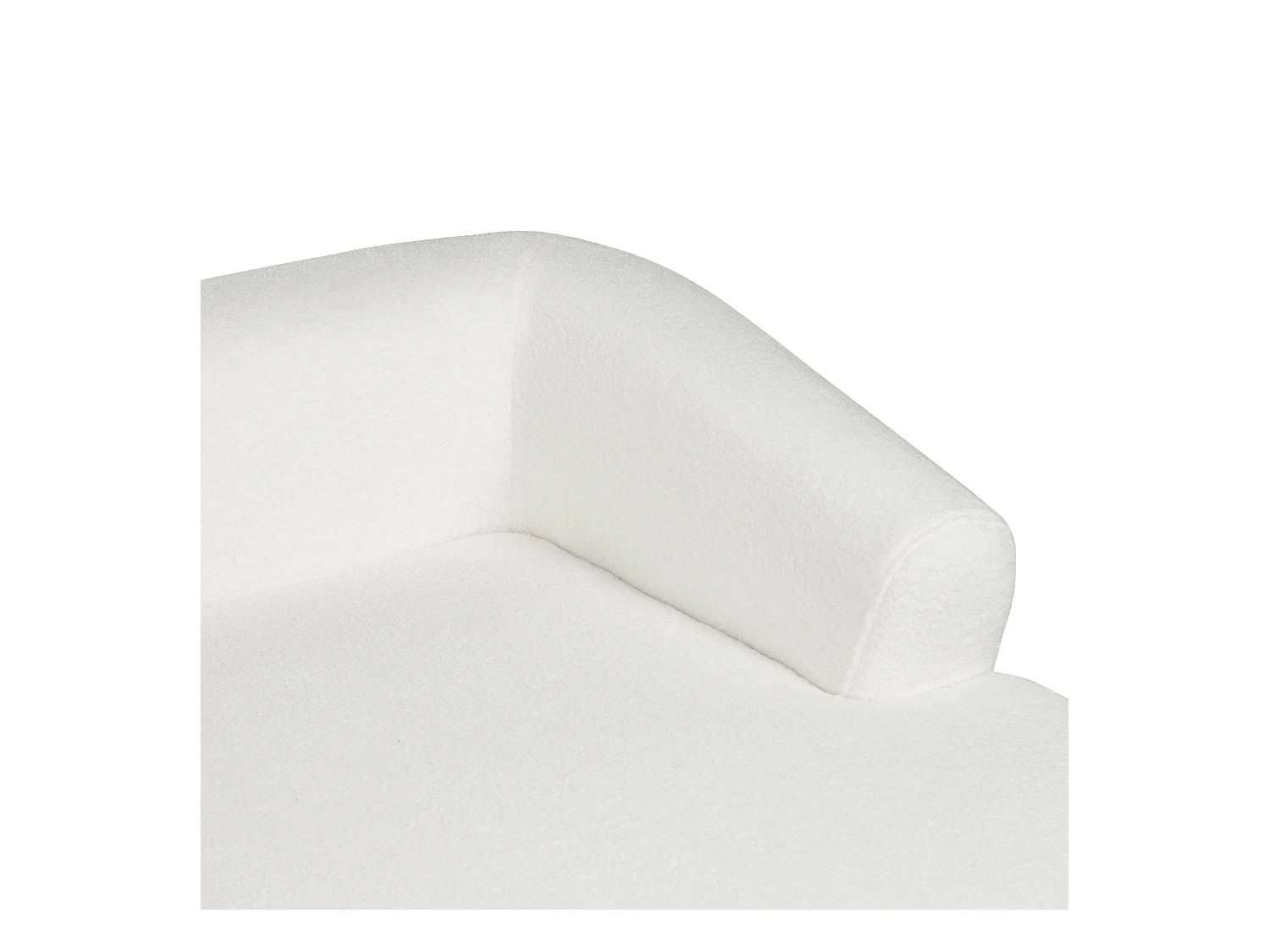 3-Sitzer Ecksofa L-förmig Bouclé weiß mit Chaiselongue links 3 Kissen Svansele