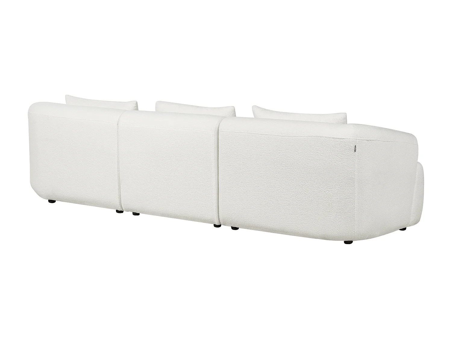 Canapé Angle Gauche Design Minimaliste Moderne 3 Places avec Coussins 3 places en Tissu Bouclé Rembourré Blanc Svansele