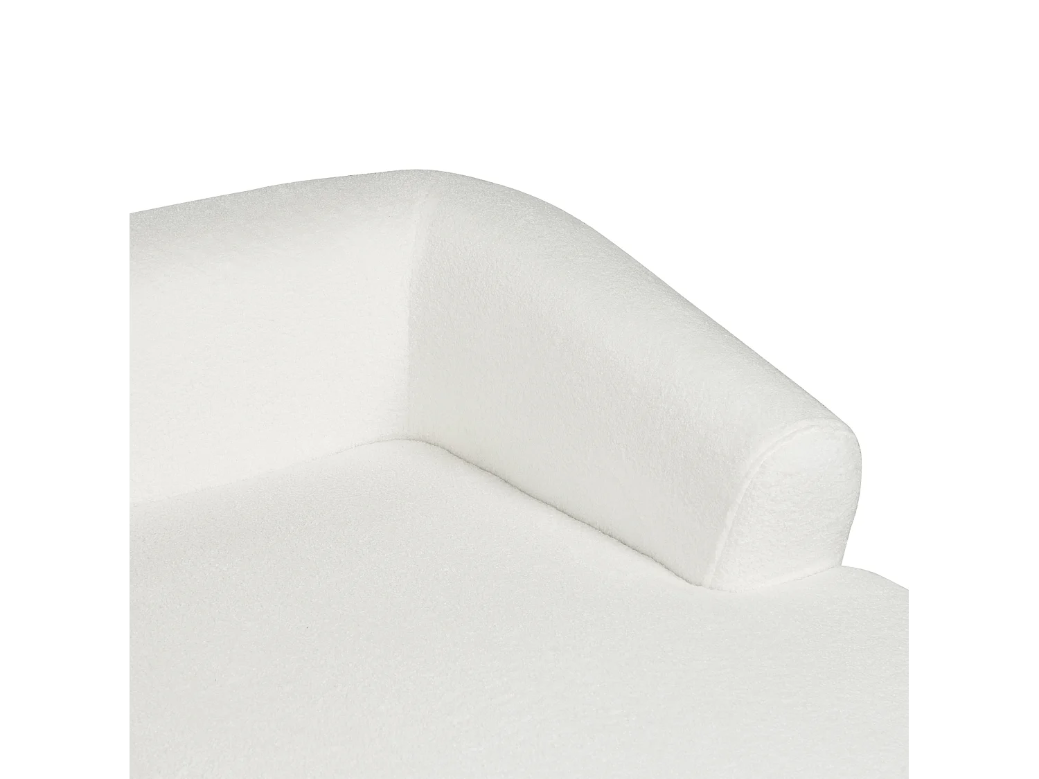 Canapé Angle Gauche Design Minimaliste Moderne 3 Places avec Coussins 3 places en Tissu Bouclé Rembourré Blanc Svansele