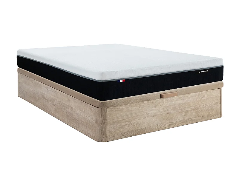 Set 140x190cm Rete vano Naturale chiaro + Mater. ignifugo molle insac. 7 zone memory sp.29cm - SIVA di YSMÉE