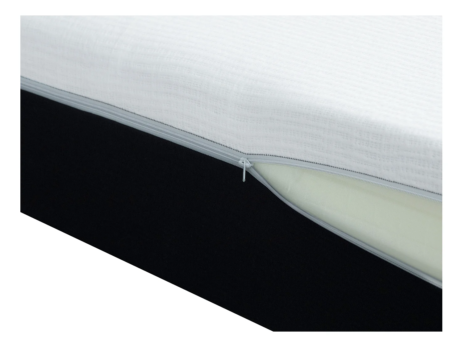 Ensemble 140 x 190 cm sommier coffre blanc + matelas hybride anti-feu ressorts ensachés 7 zones et mémoire de forme ép.29cm - SIVA de YSMÉE