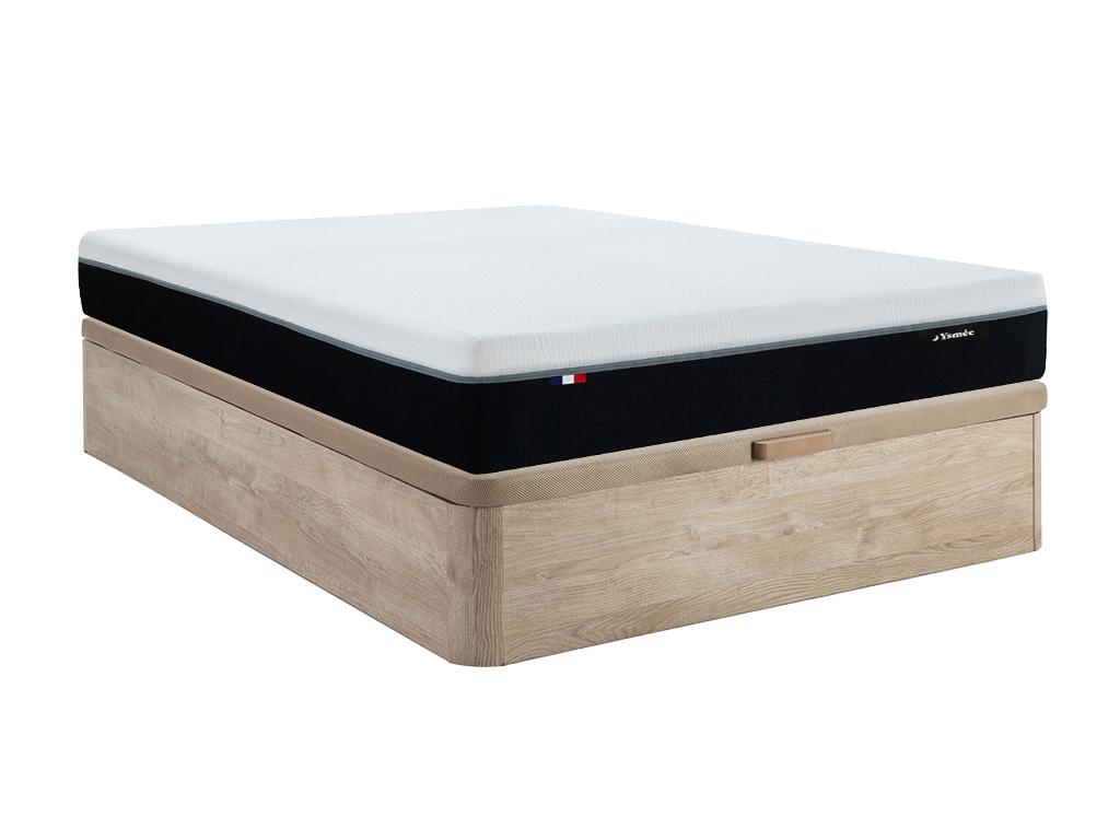 Set aus Bettgestell mit Bettkasten + Matratze feuerfest - 160 x 200 cm - Hy günstig online kaufen