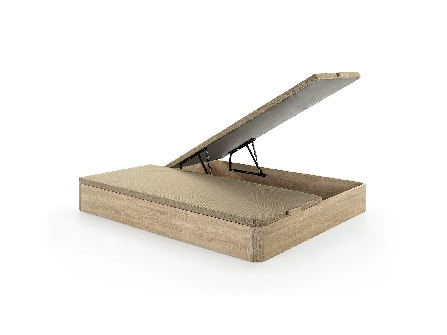 Conjunto de canapé abatible 180 x 200 cm natural claro + colchón ignífugo de muelles ensacados 7 zonas y espuma viscoelástica de 29 cm de espesor - SIVA de YSMÉE