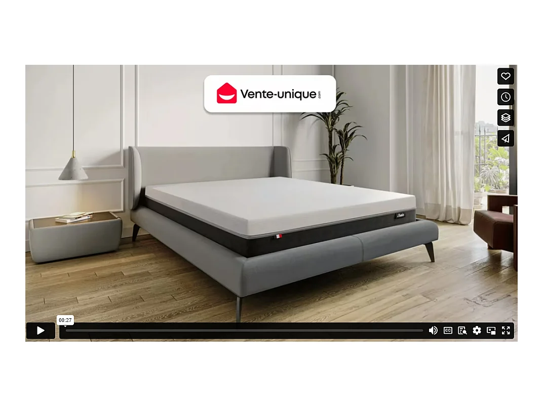 Conjunto de canapé abatible 180 x 200 cm natural claro + colchón ignífugo de muelles ensacados 7 zonas y espuma viscoelástica de 29 cm de espesor - SIVA de YSMÉE