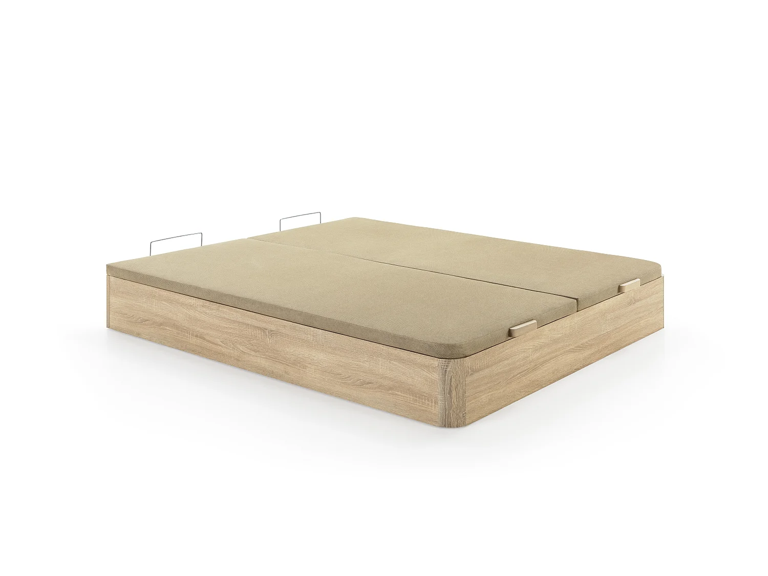 Conjunto de canapé abatible 180 x 200 cm natural claro + colchón ignífugo de muelles ensacados 7 zonas y espuma viscoelástica de 29 cm de espesor - SIVA de YSMÉE