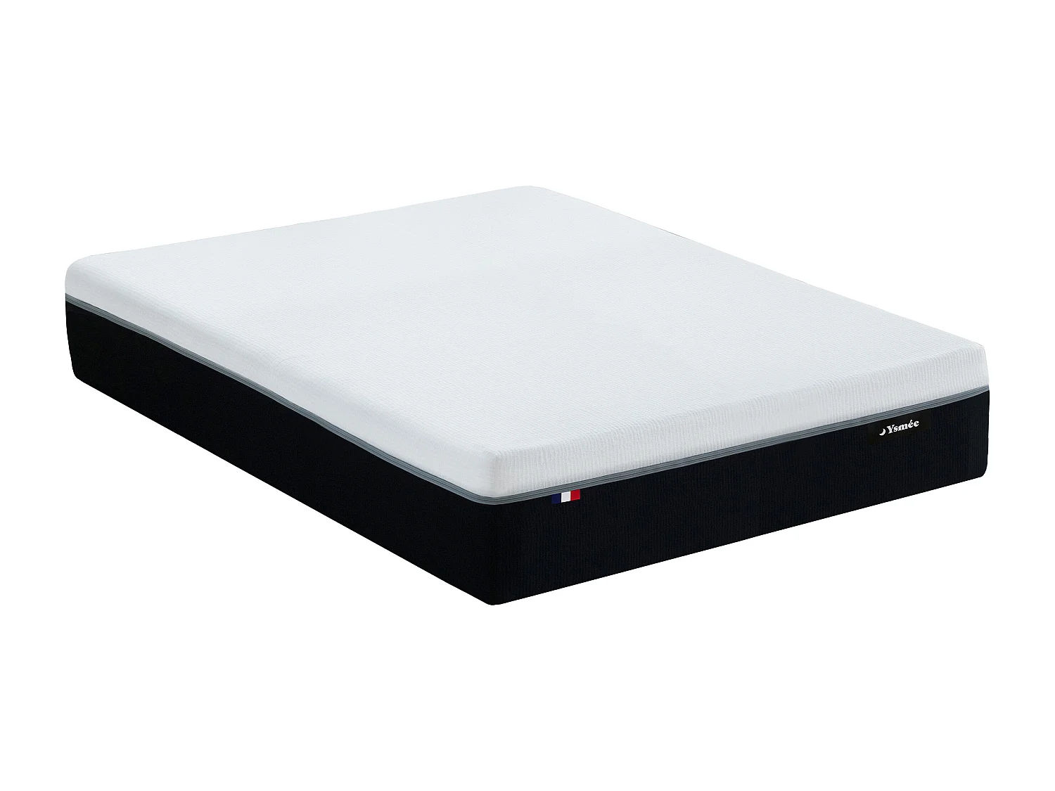 Ensemble 180 x 200 cm sommier coffre blanc + matelas hybride anti-feu ressorts ensachés 7 zones et mémoire de forme ép.29cm - SIVA de YSMÉE