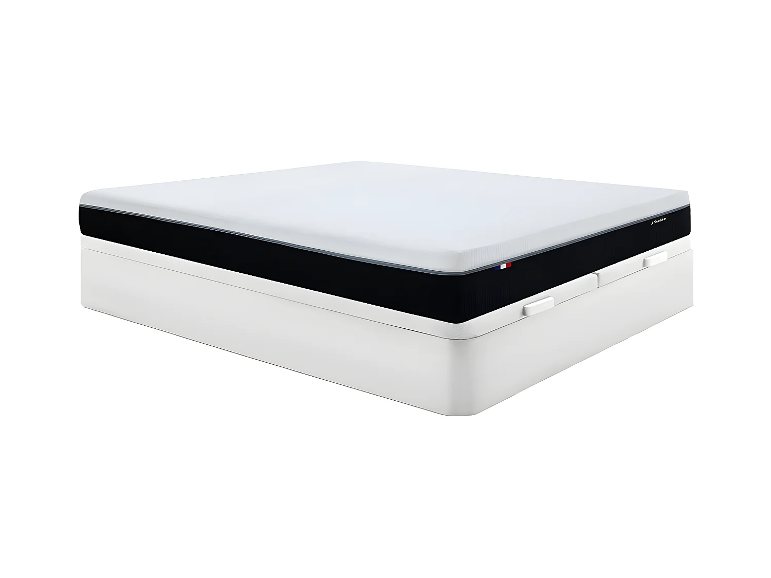 Ensemble 180 x 200 cm sommier coffre blanc + matelas hybride anti-feu ressorts ensachés 7 zones et mémoire de forme ép.29cm - SIVA de YSMÉE