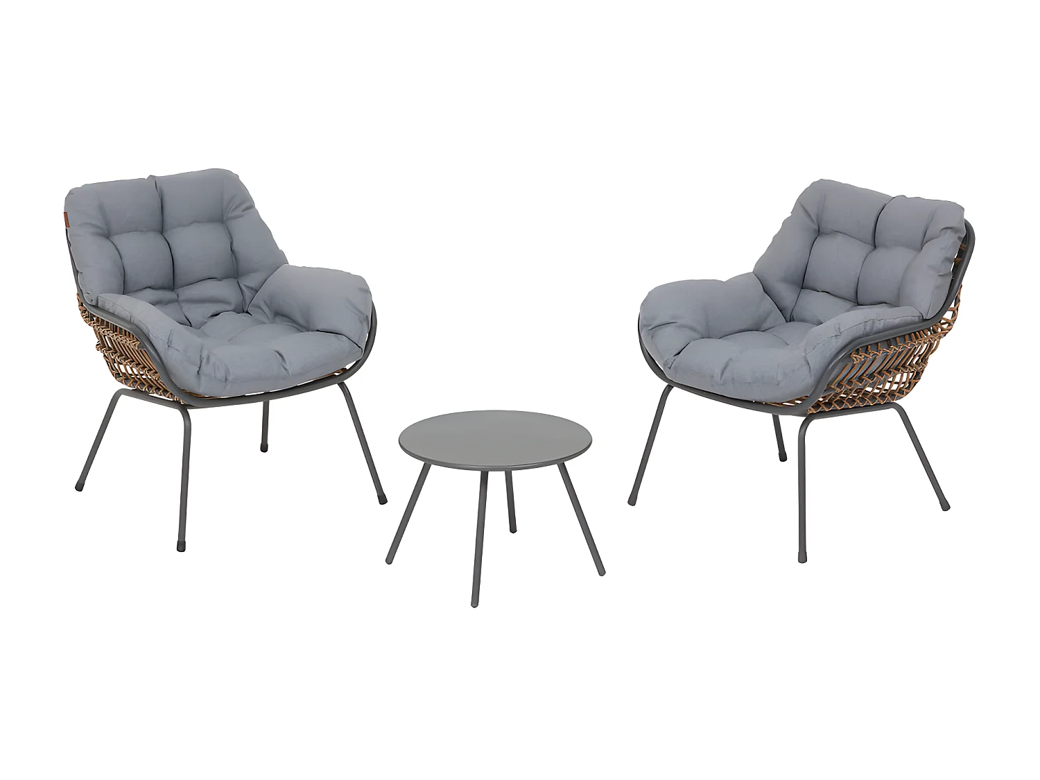 Salon de jardin 2 places Paopao graphite Hespéride