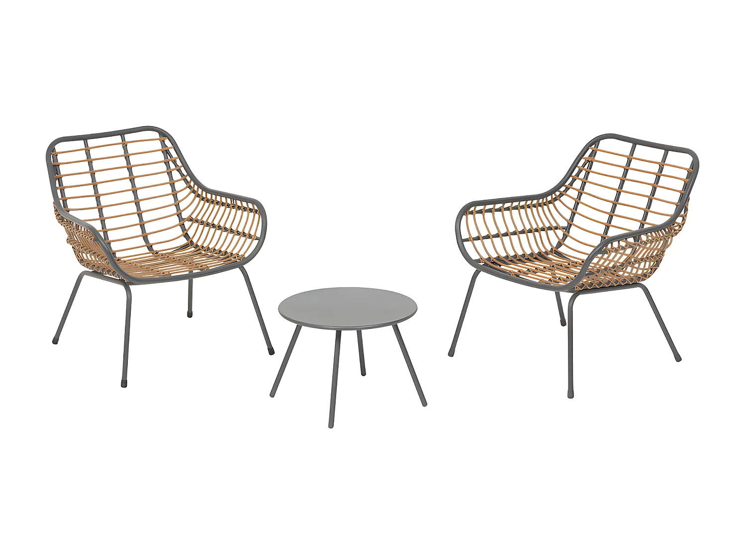 Salon de jardin 2 places Paopao graphite Hespéride