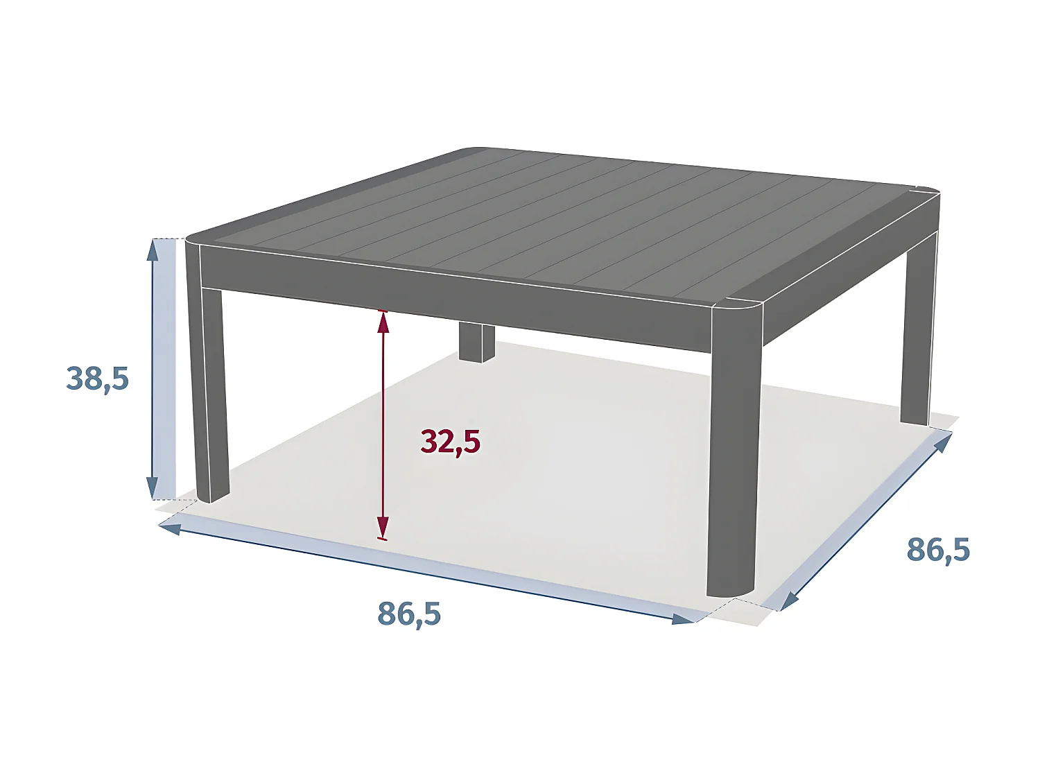 Salon de jardin d'angle Paradize graphite Hespéride
