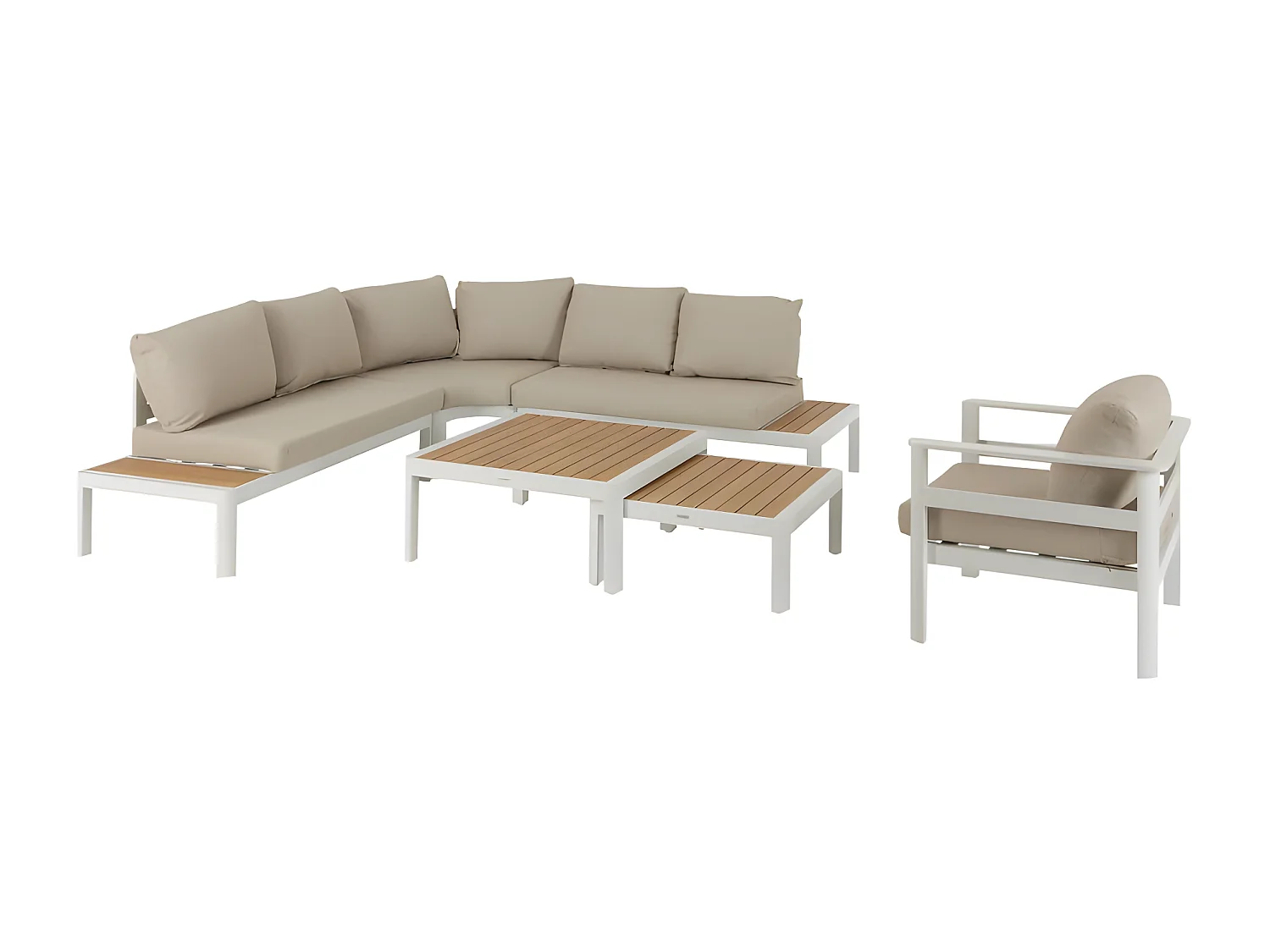 Salon de jardin d'angle Paradize blanc Hespéride