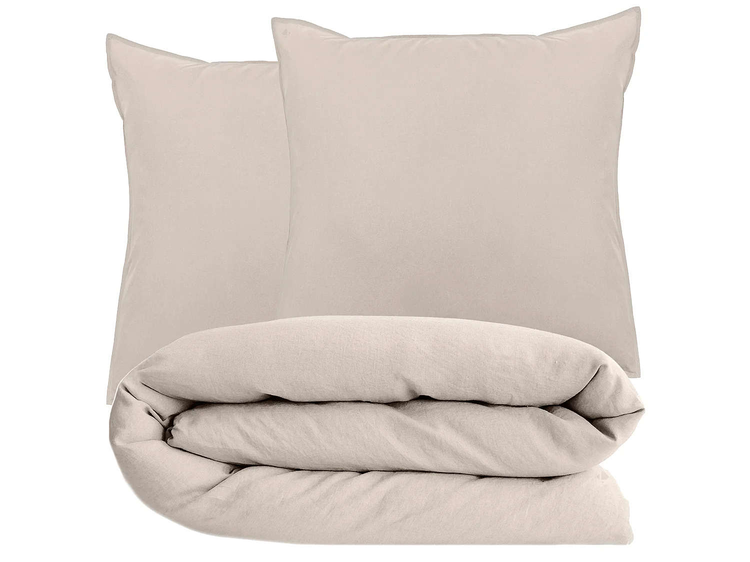 Parure de lit 240x220 cm et 65x65 cm collection OPERA beige naturel 3 pièces