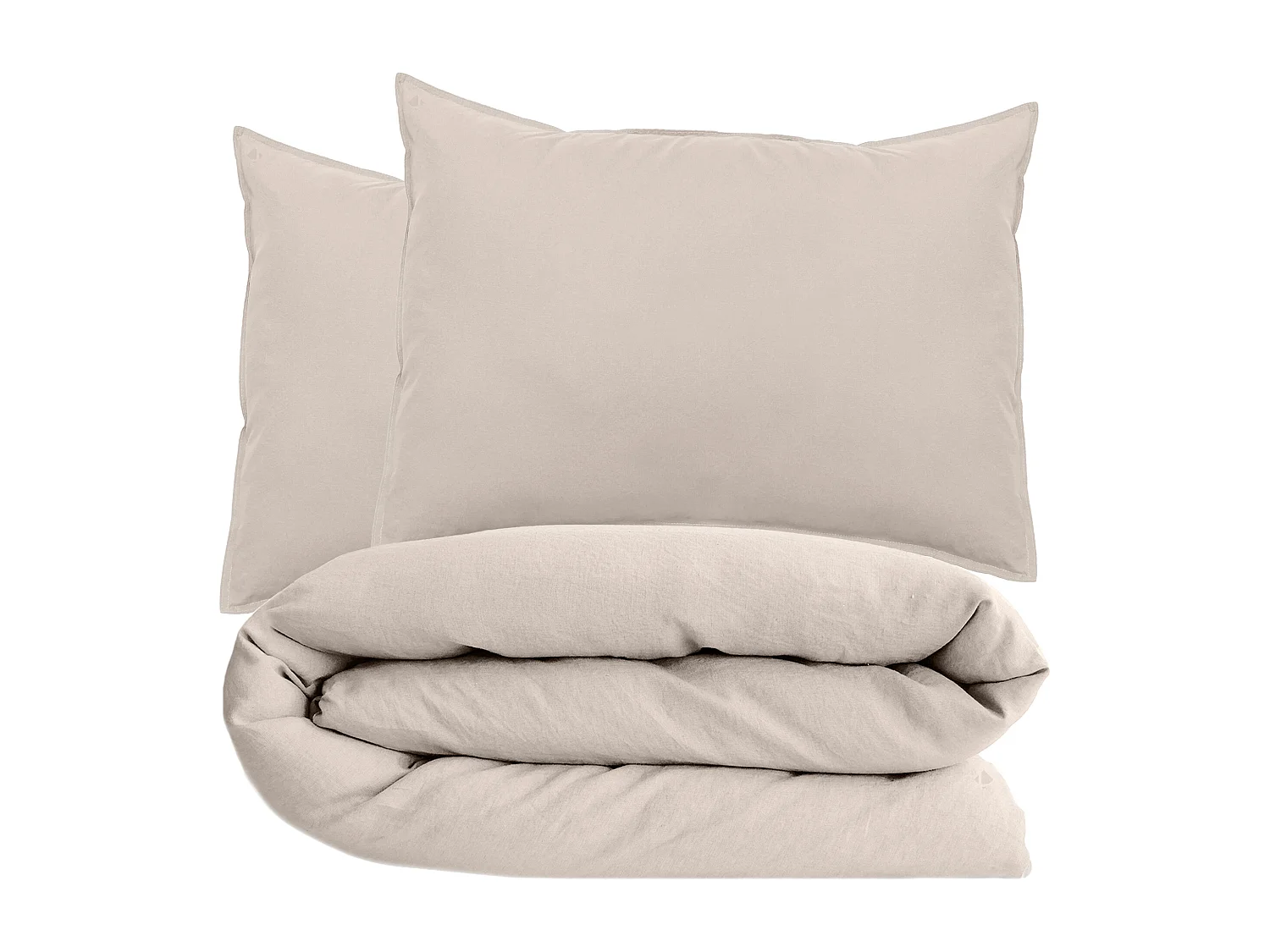 Parure de lit 260x240 cm et 50x70 cm collection OPERA beige naturel 3 pièces